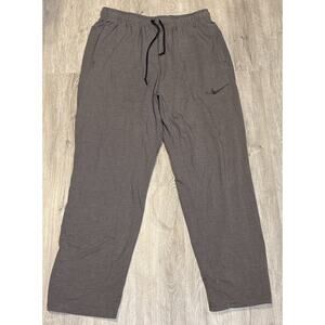 Nike Men’s Dri-FIT Athletic Pants Size XL Gray Straight Leg Open Bottom